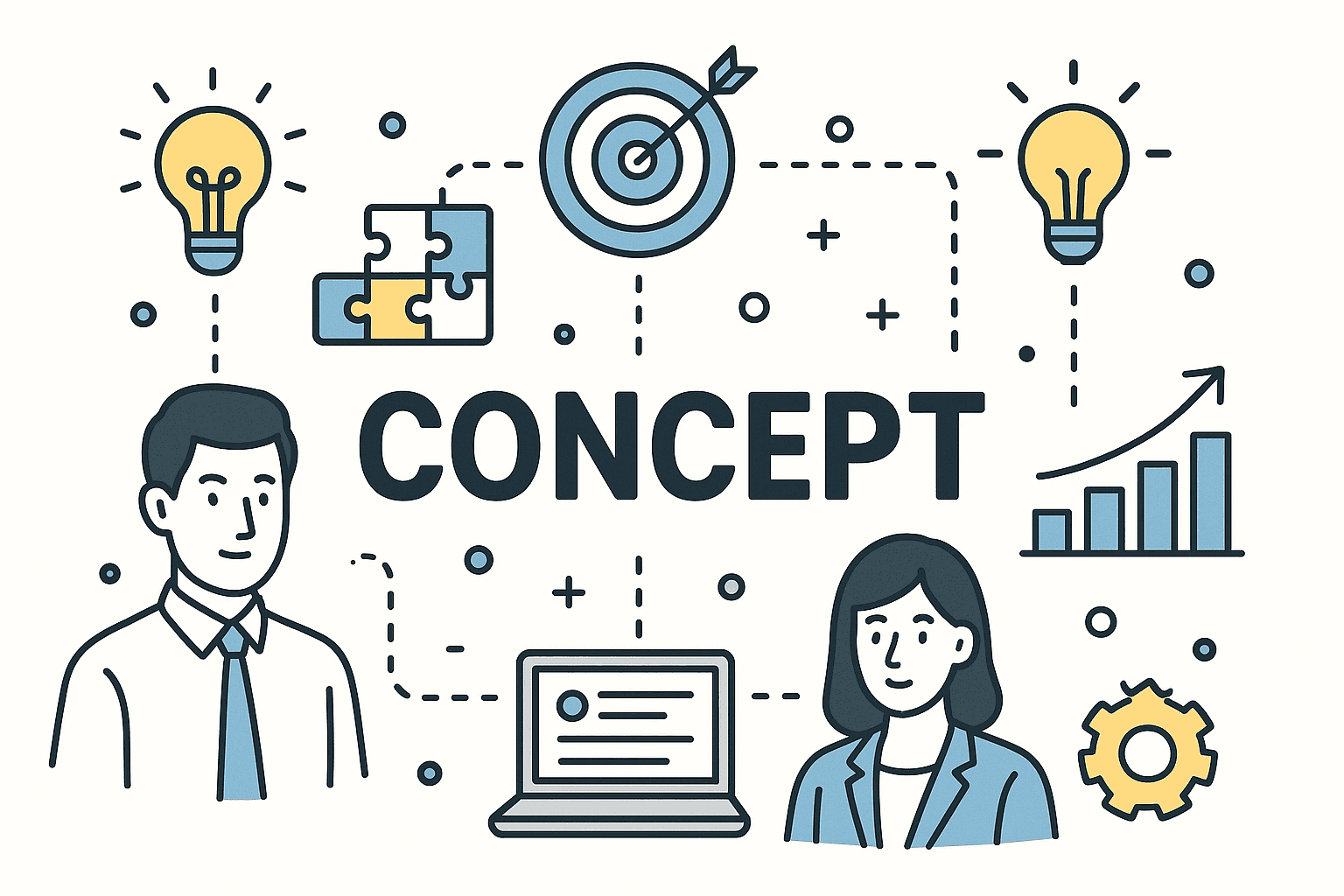 A minimalist editorial illustration of a brain partitioned into different app-like segments to represent context switchi